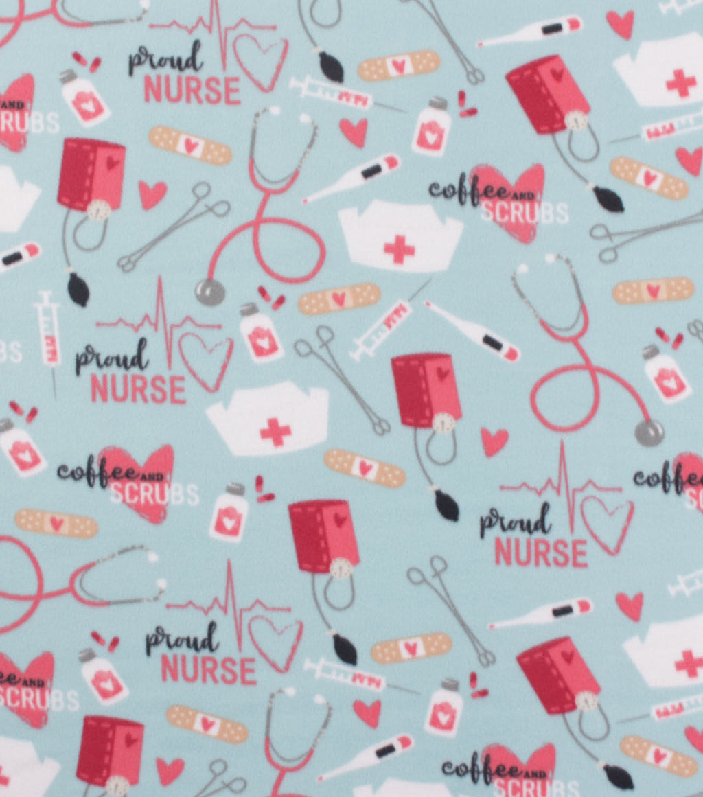 Coffee & Scrubs Blizzard Fleece Fabric