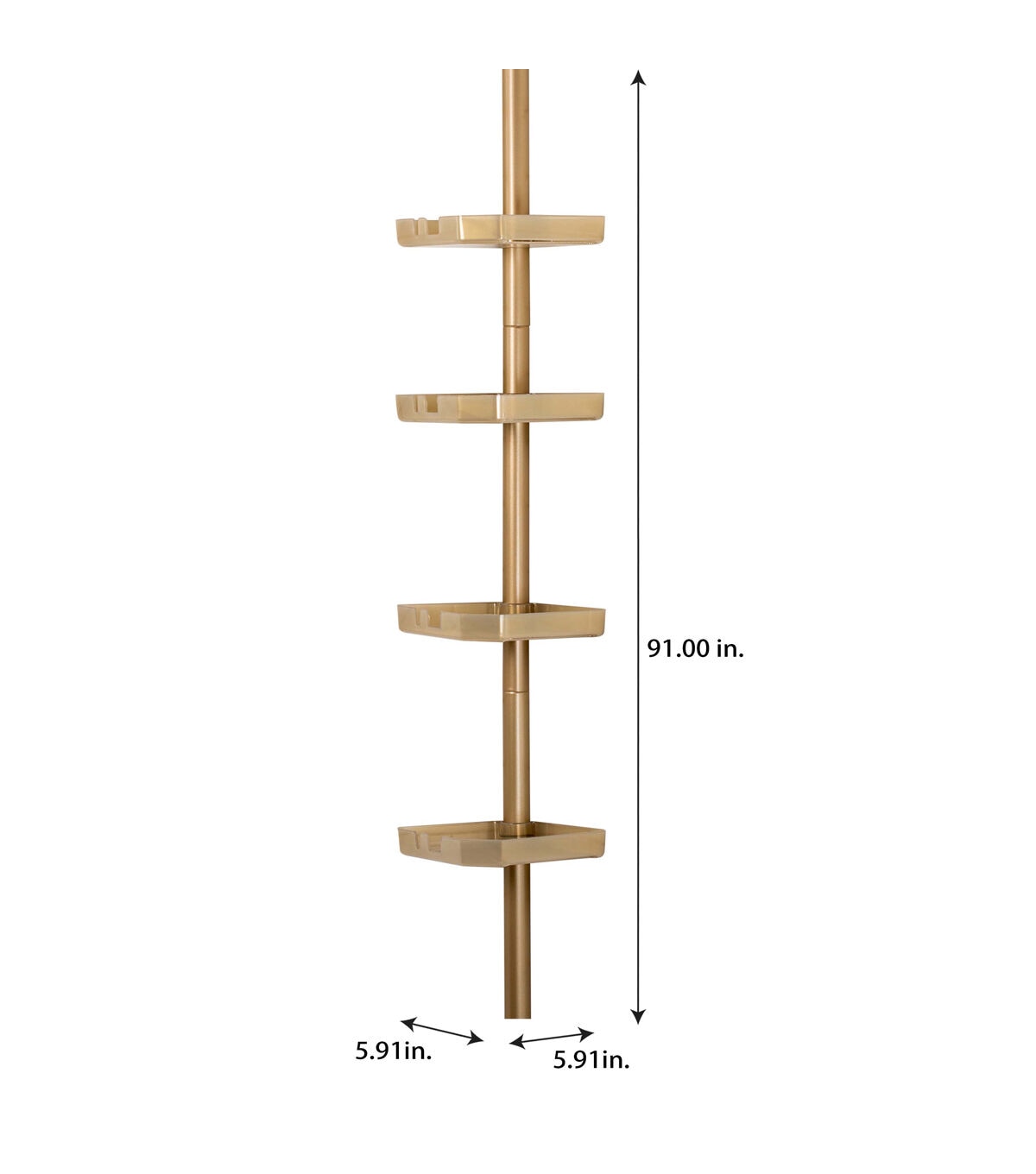 Bath Bliss Adjustable 4 Tier Tension Corner Shower Caddy