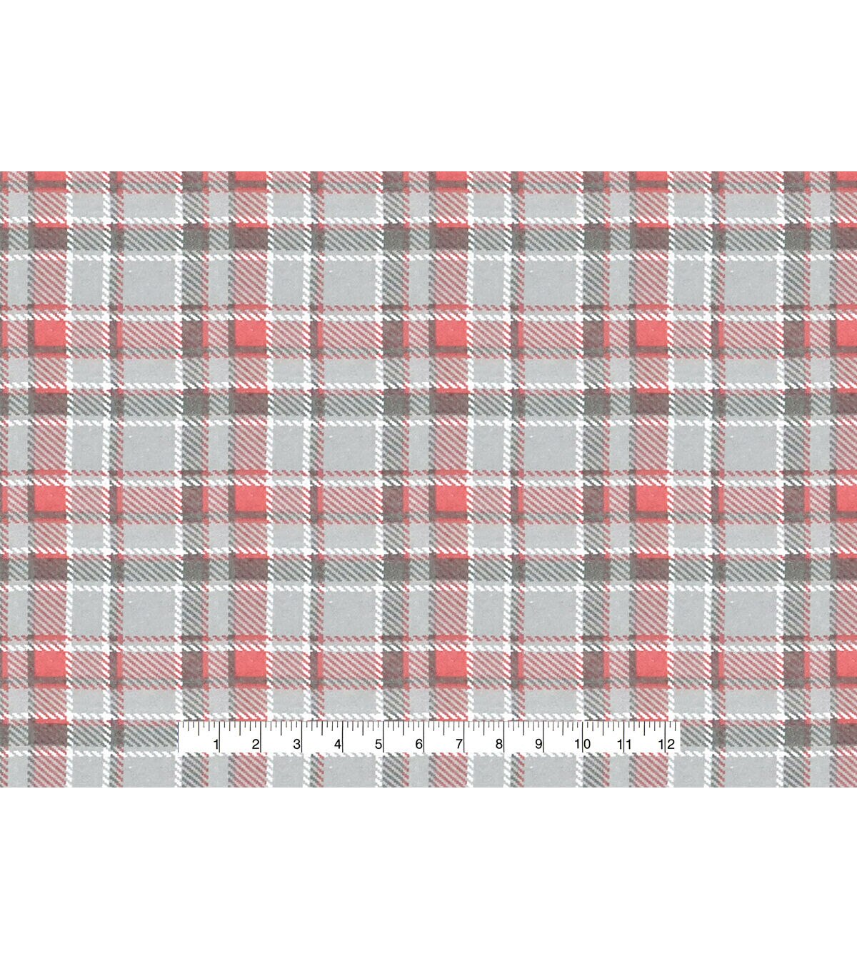 Gray Pink Plaid Super Snuggle Flannel Fabric