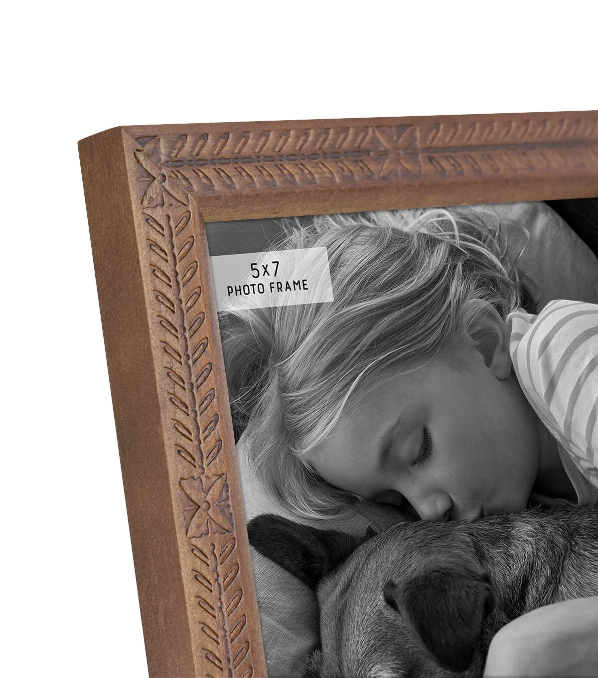 MCS 5 x 7 Rustic Romance Wood & Glass Tabletop Picture Frame