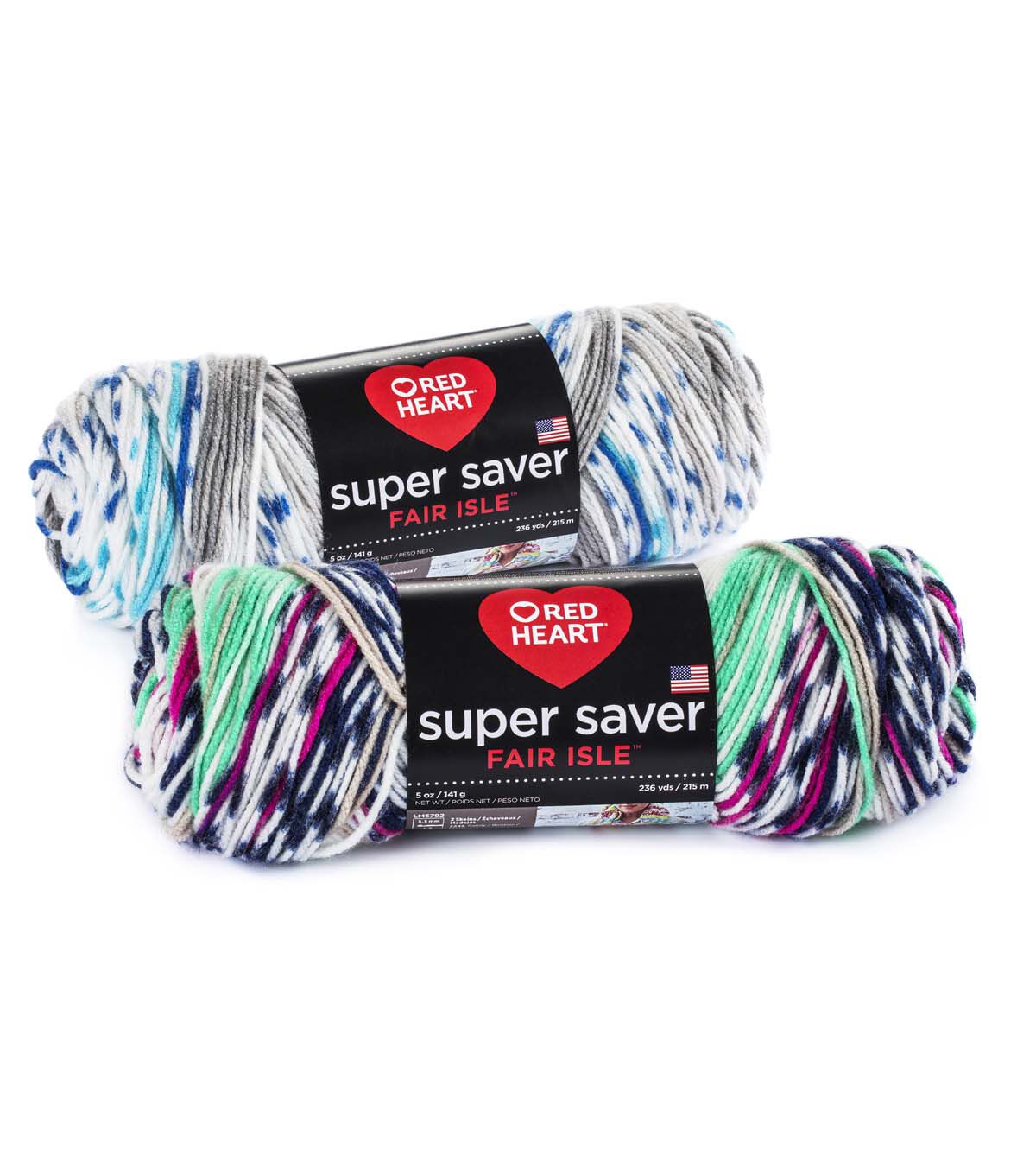 Red Heart Super Saver Fair Isle 236yds Worsted Acrylic Yarn