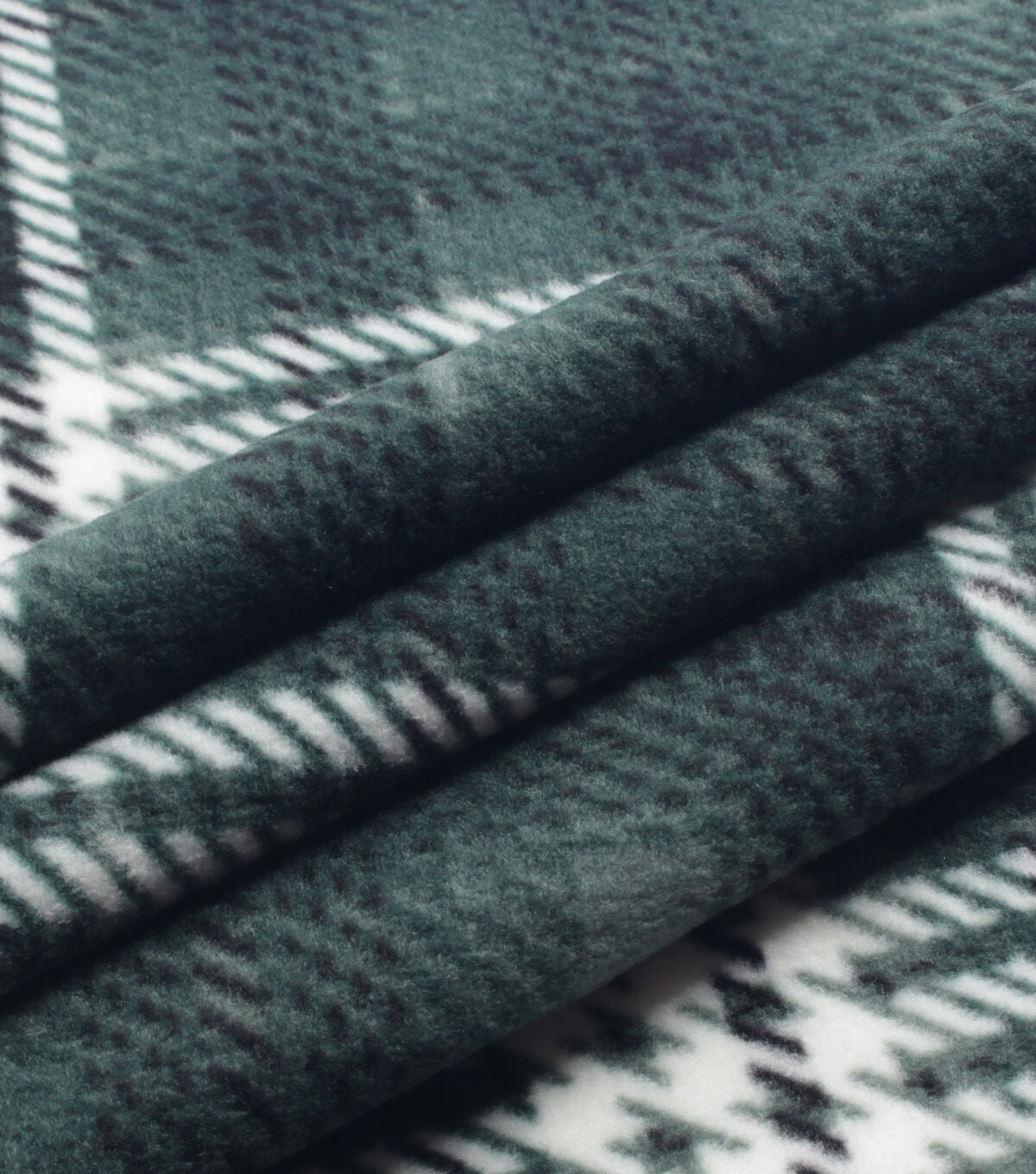 Green Sweater Plaid Anti Pill Fleece Fabric