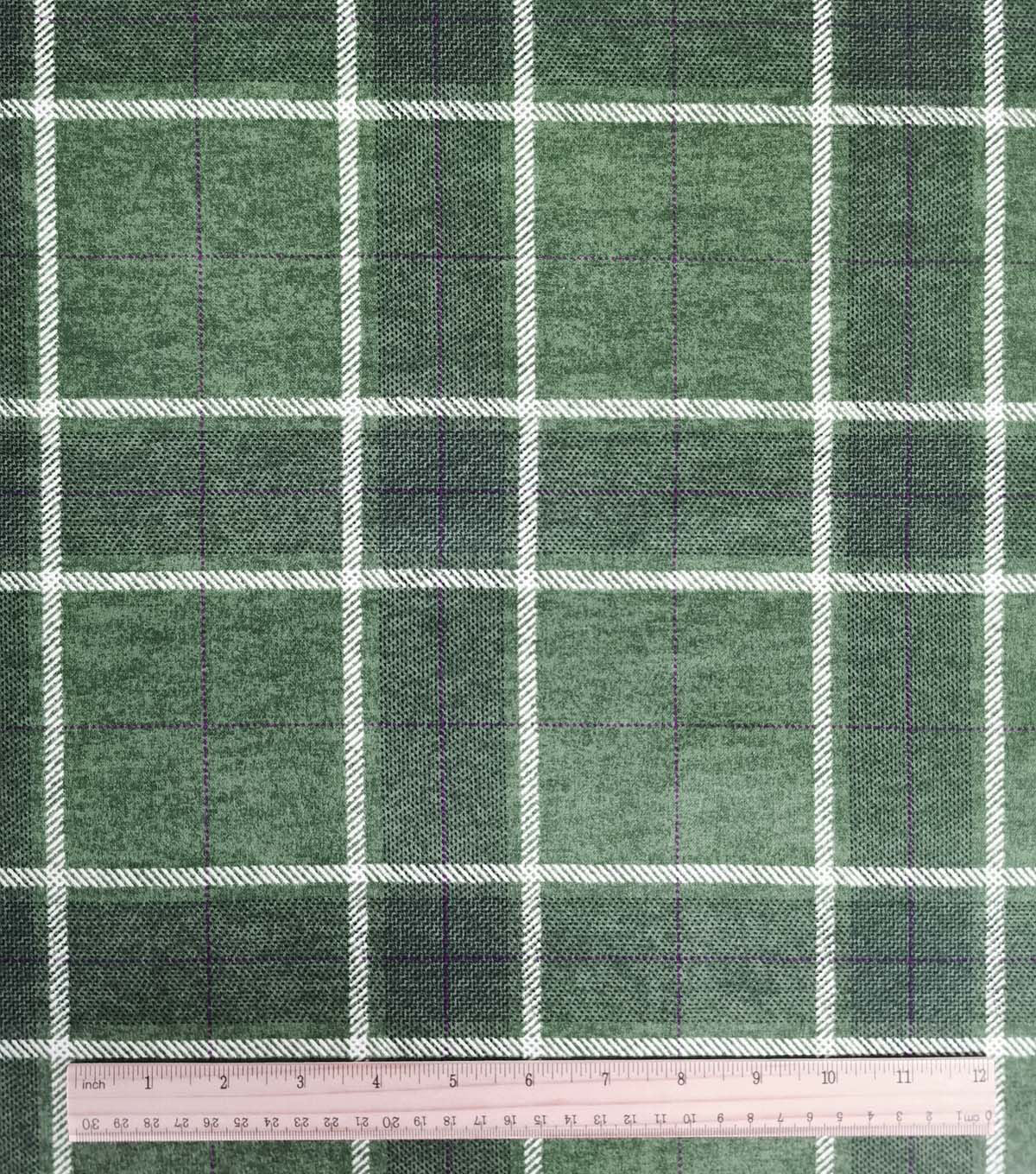 Green Plaid Luxe Flannel Fabric