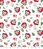 Mickey & Minnie Icons Christmas Cotton Fabric