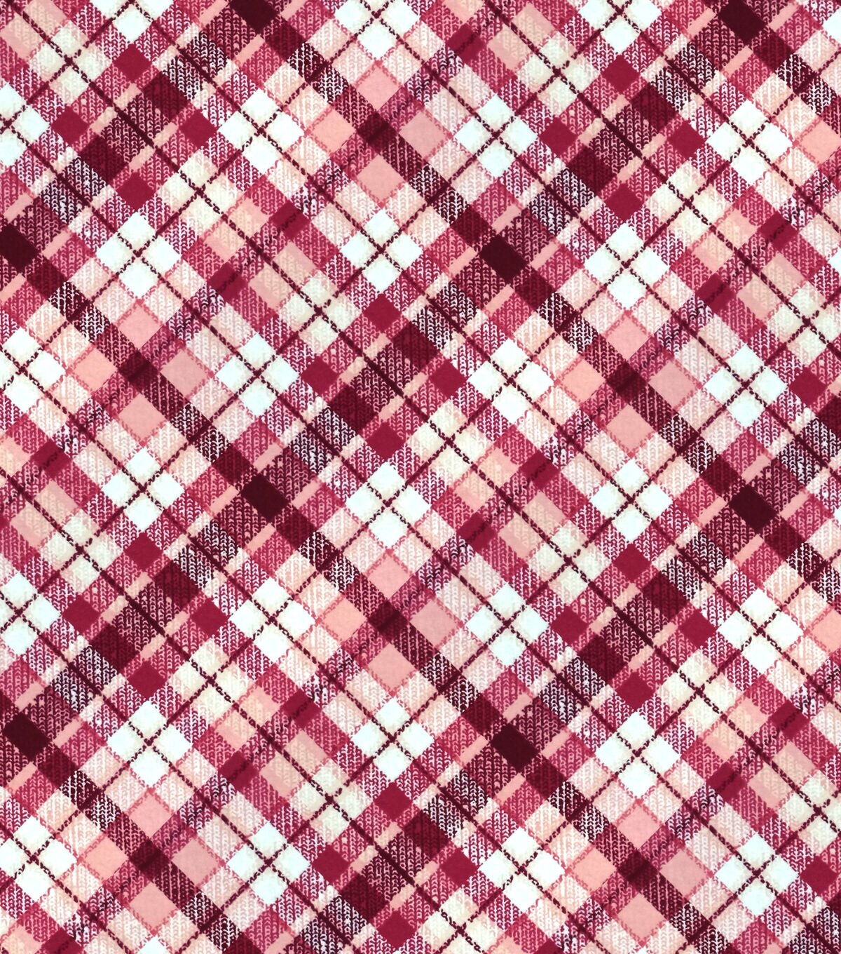 Dusty Pink Bias Plaid Super Snuggle Flannel Fabric