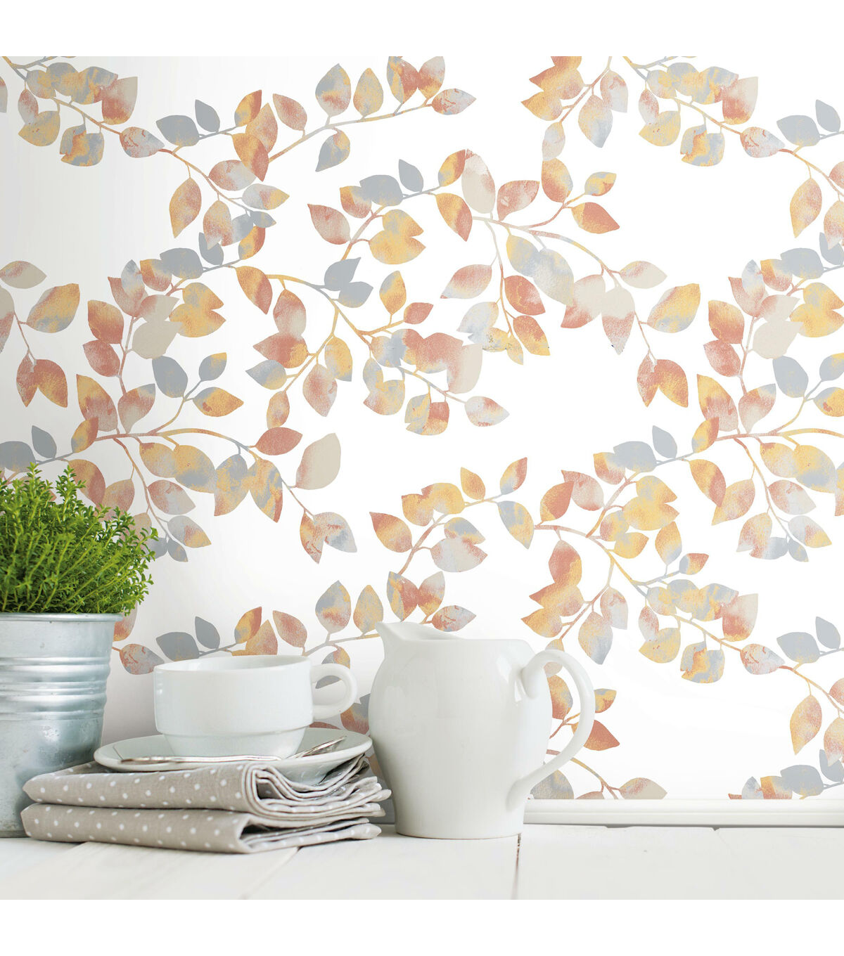 RoomMates 20.5 x 16.5' Fall Latvus Leaves Peel & Stick Wallpaper