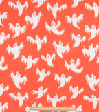 Orange Ghosts Blizzard Fleece Fabric