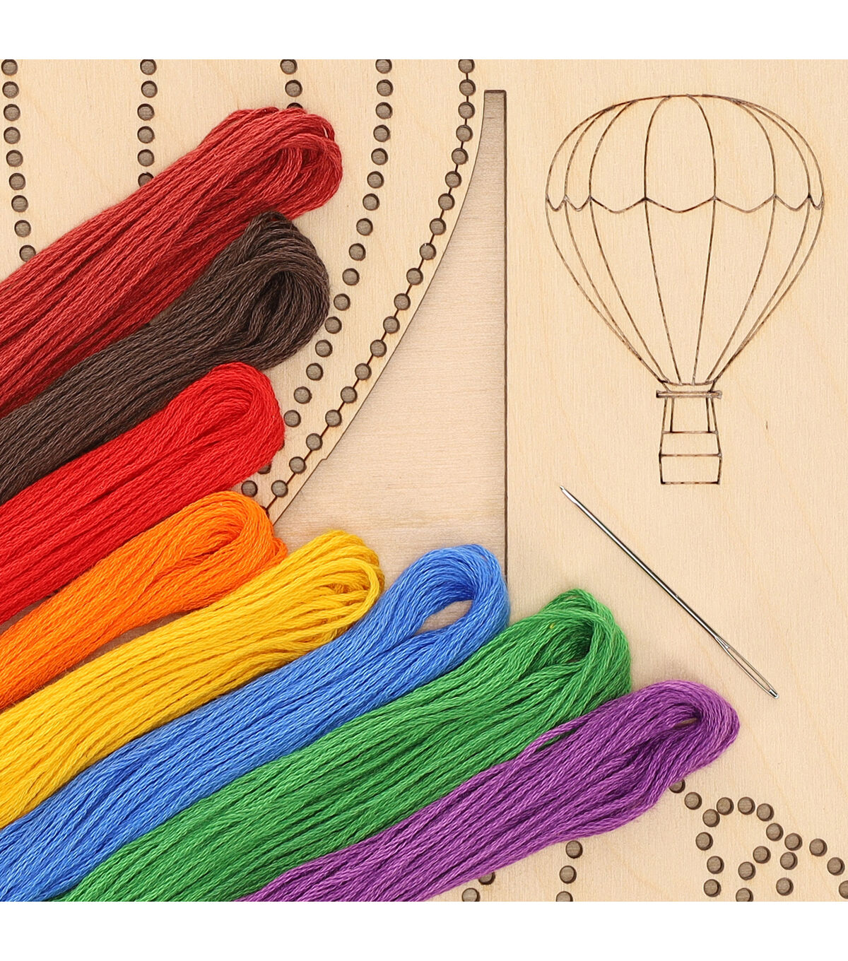 Leisure art 11 Hot Air Balloon Wood Stitching Kit With Shadow Box