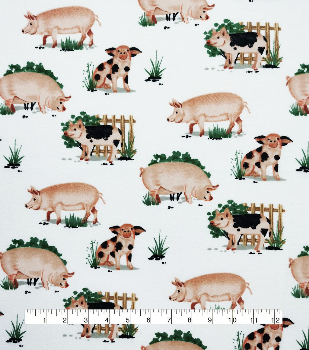 Pigs Super Snuggle Flannel Fabric