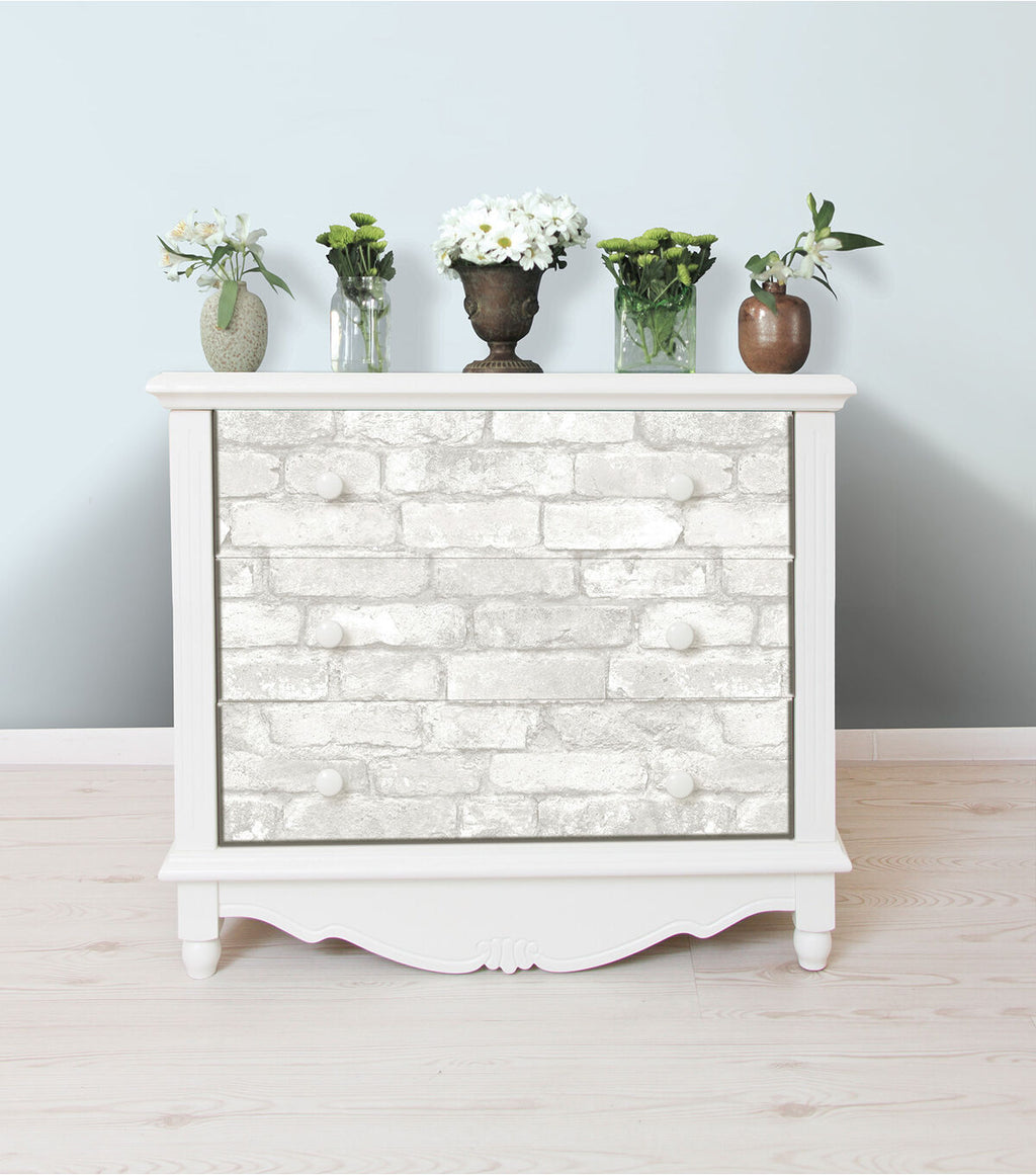 WallPops NuWallpaper Grey White Brick