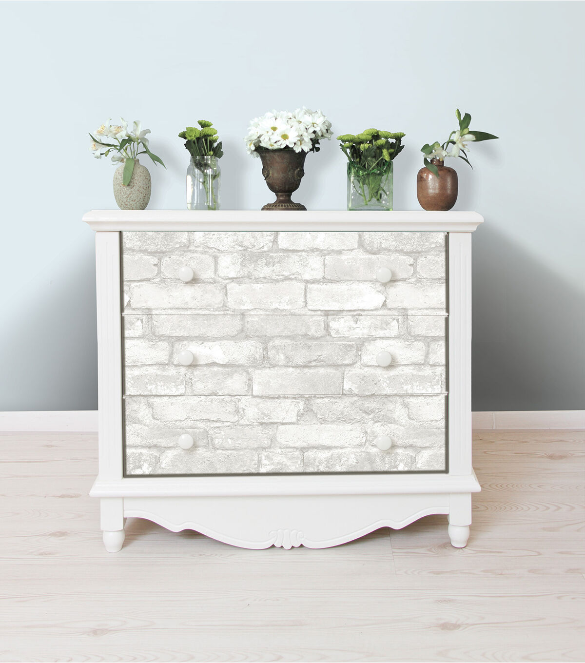 WallPops NuWallpaper Grey White Brick