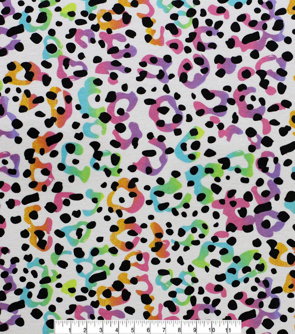 Rainbow Leopard Super Snuggle Flannel Fabric