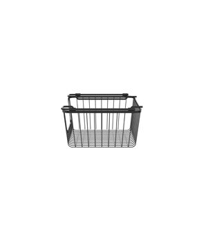 Oceanstar 14 x 10 Black Stackable Metal Wire Storage Baskets 2pk