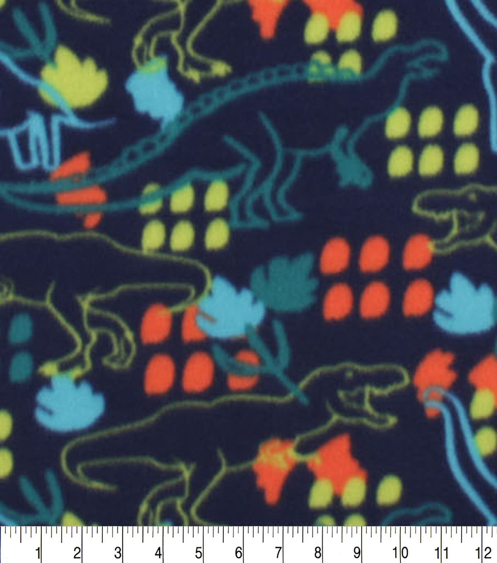 Dino Dots Blizzard Fleece Fabric