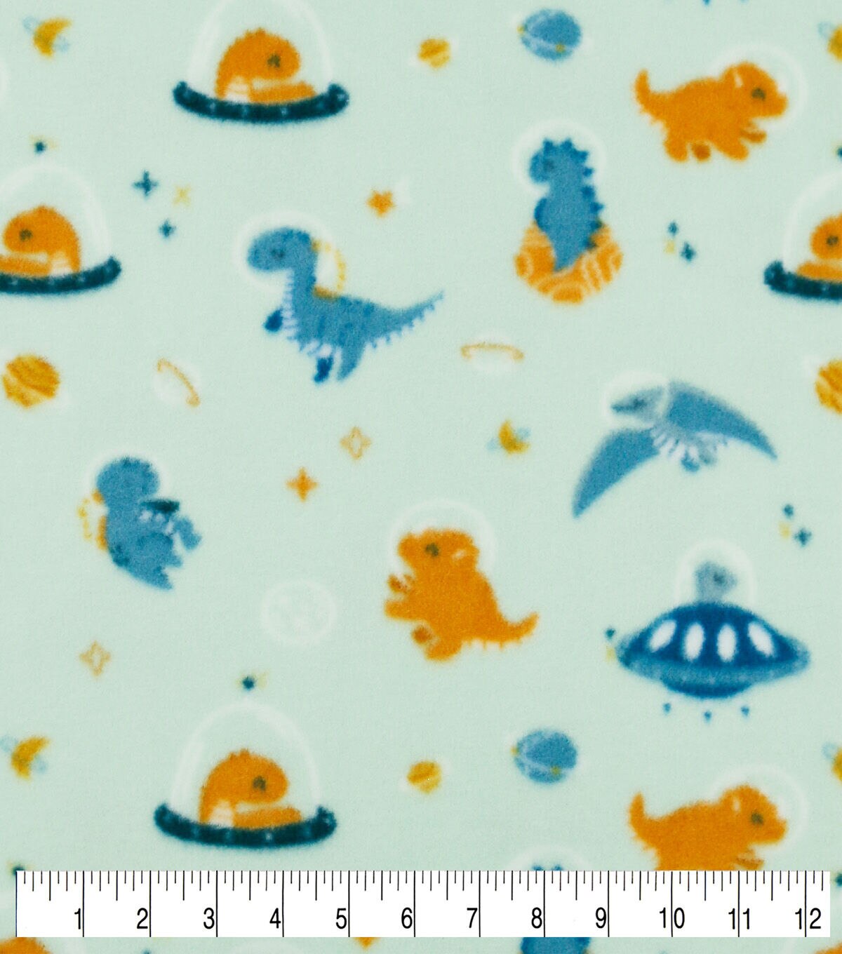 Dinosuars in Space Anti Pill Fleece Fabric