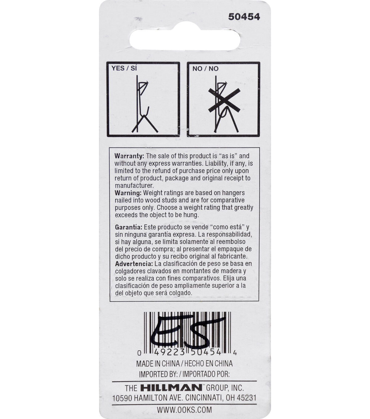 Ook 50lbs Gold Zinc Conventional Picture Hangers 3pk