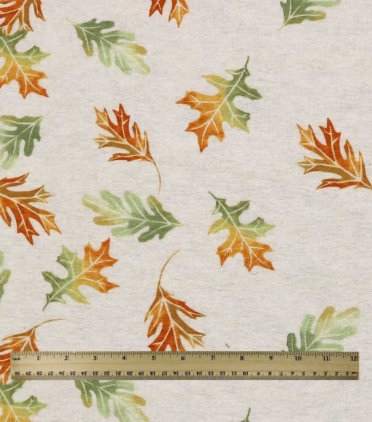 Gradient Leaves On White Super Snuggle Flannel Fabric