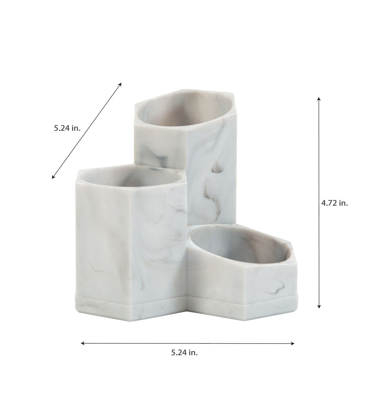 Simplify 5 Marble 3 Compartment Pencil Brush Holder