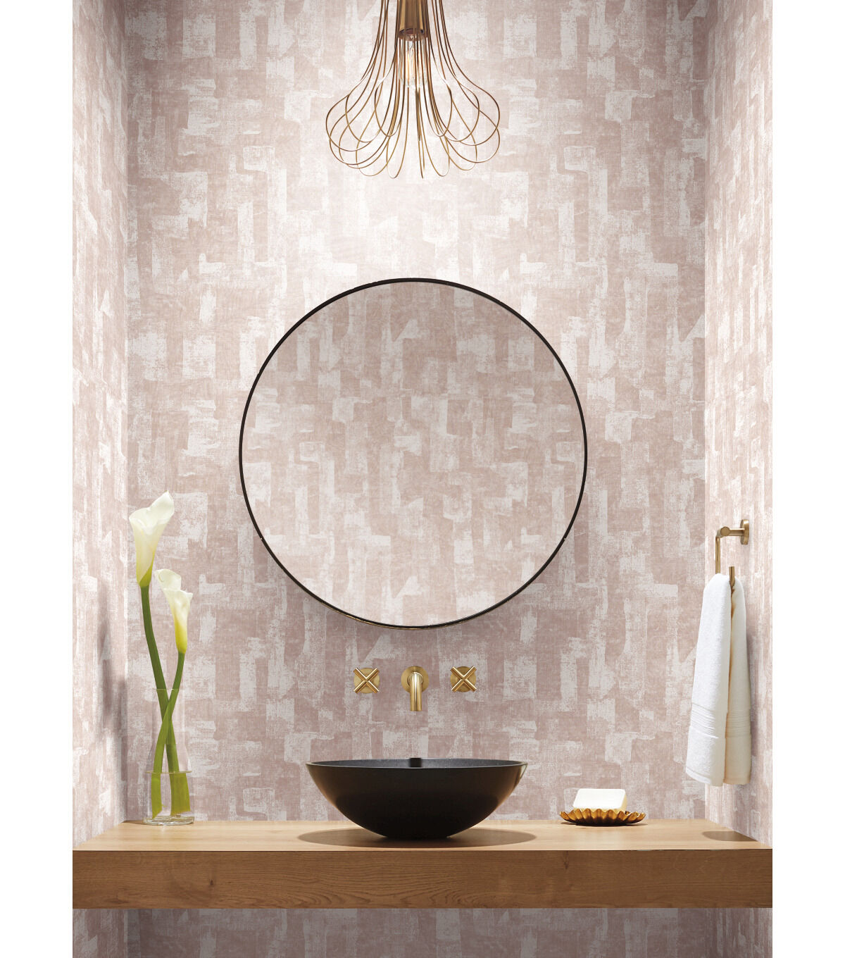 RoomMates 20.5 x 18' Pink Capetown Peel & Stick Wallpaper