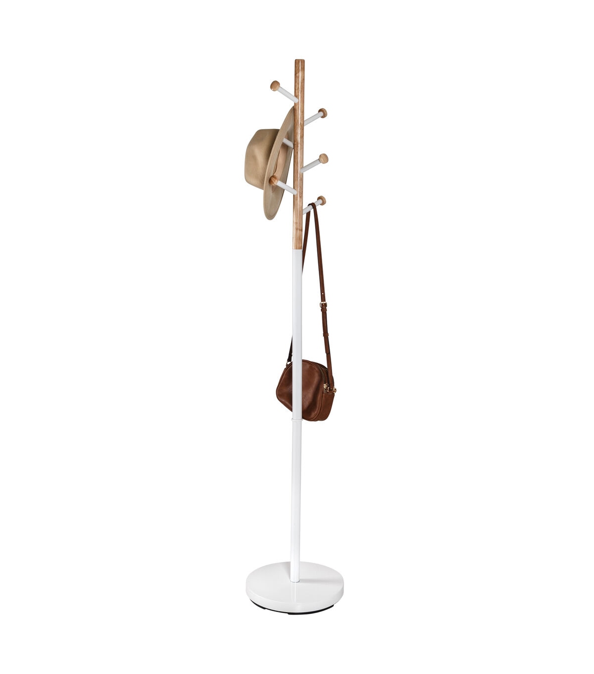 Honey Can Do 13 x 69 Freestanding Modern Coat Rack 20lbs With 6 Hooks