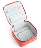 Leather Zippered Travel Jewelry Organizer Case