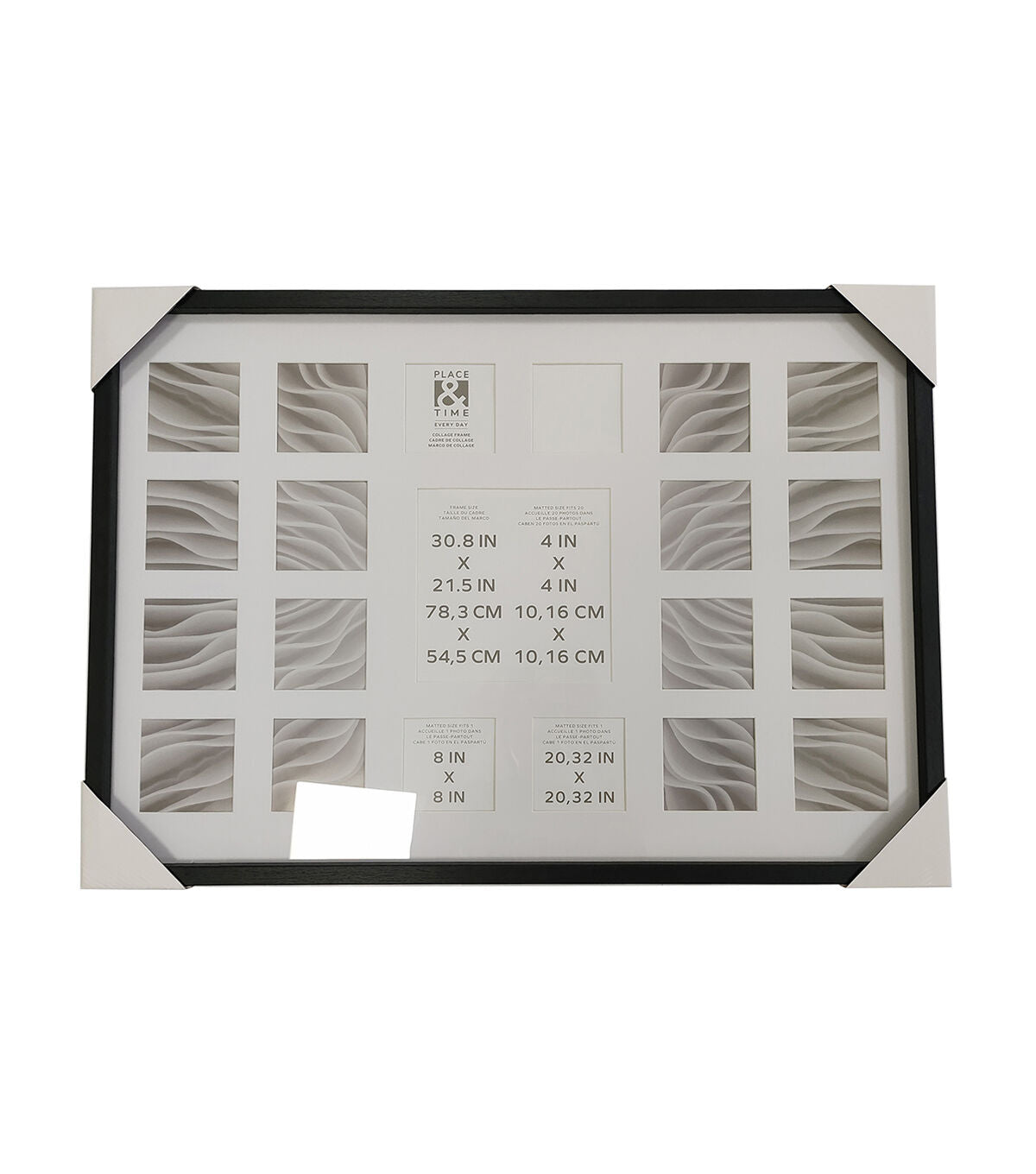 4 x 4 & 8 x 8 Black 21 Photo Collage Frame by Place & Time
