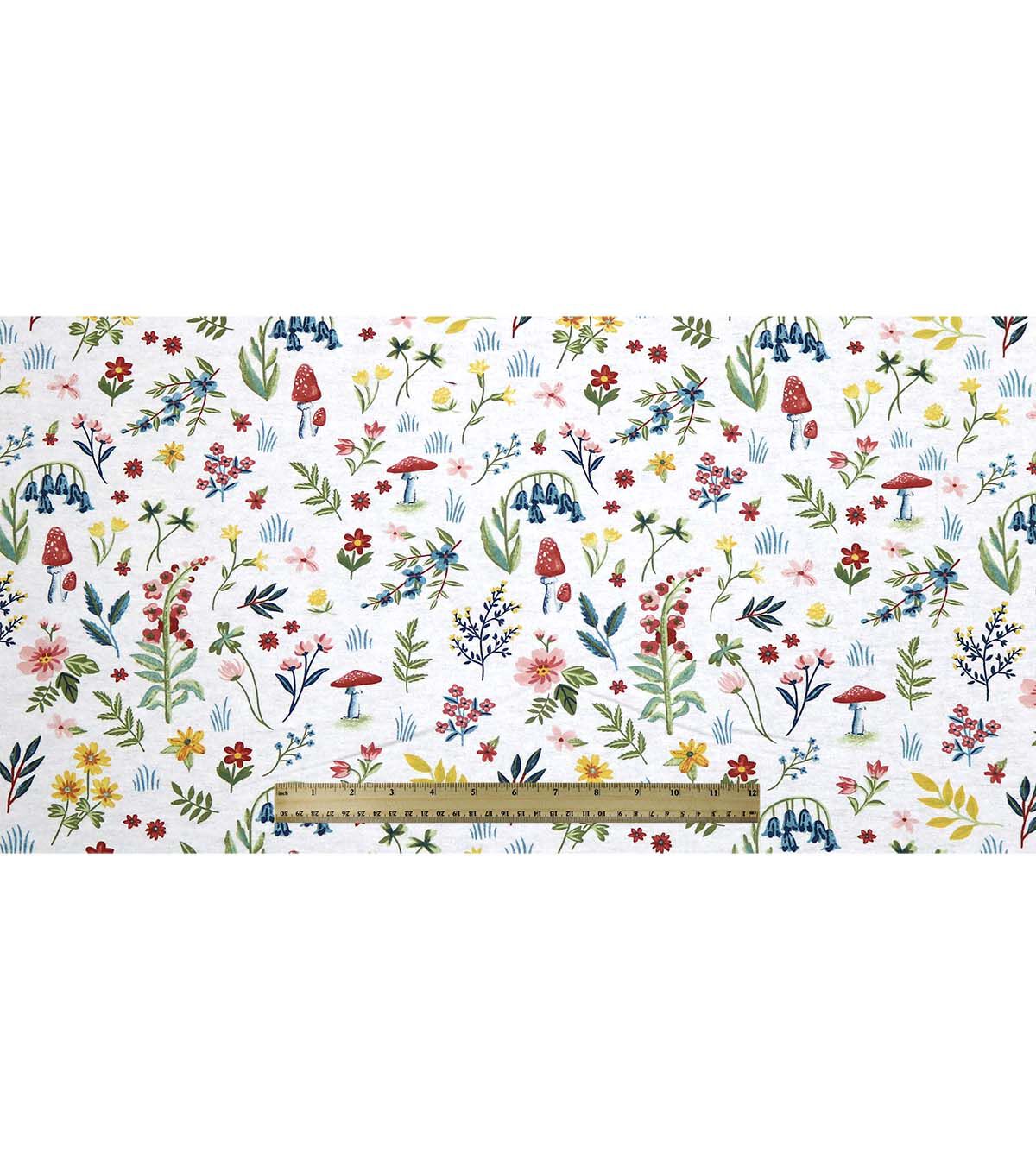 Floral on White Super Snuggle Flannel Fabric