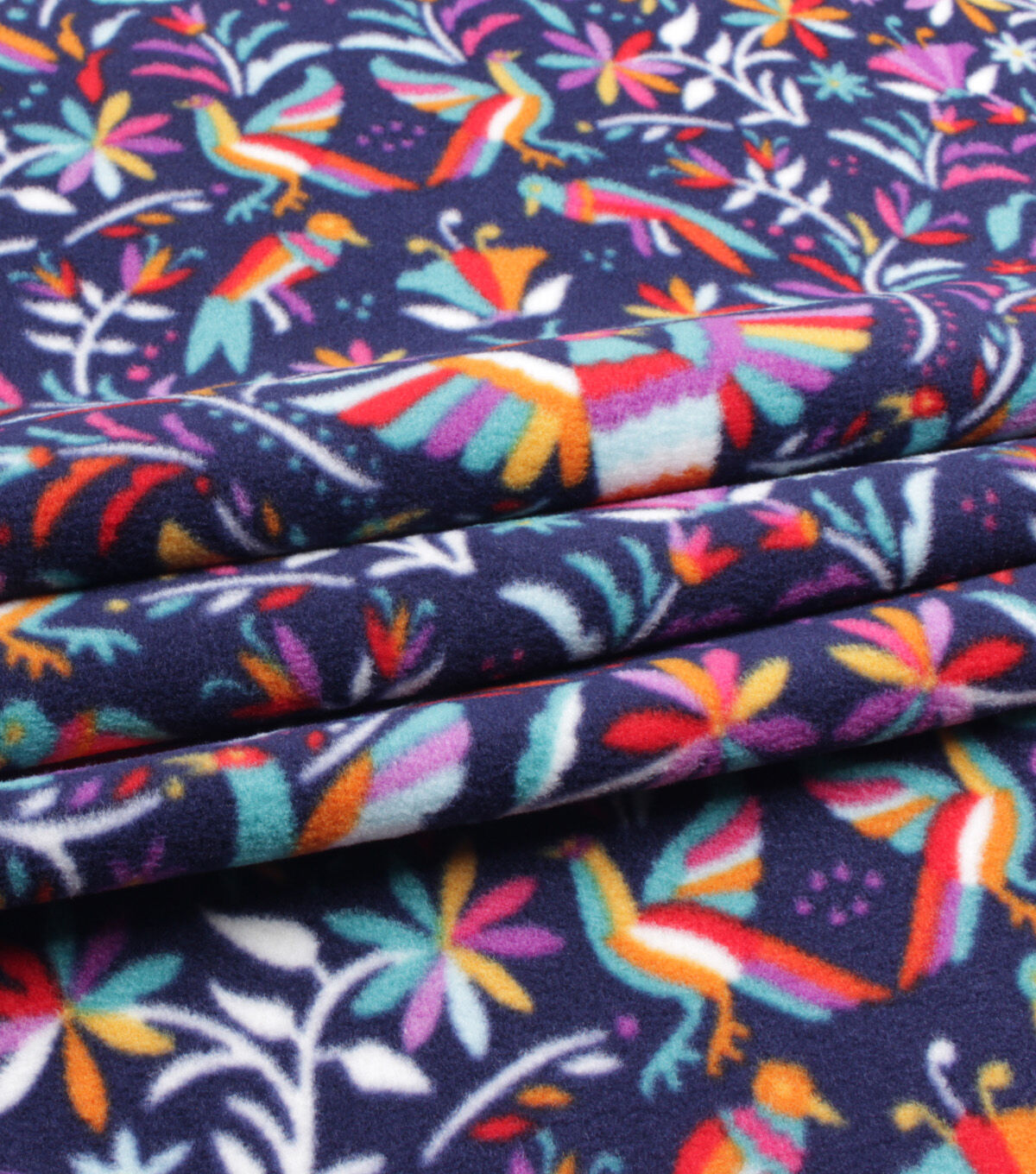 Day of the Dead Birds & Floral Anti Pill Fleece Fabric