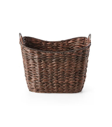 Water Hyacinth Woven Basket With Ring Handles by Place & Time