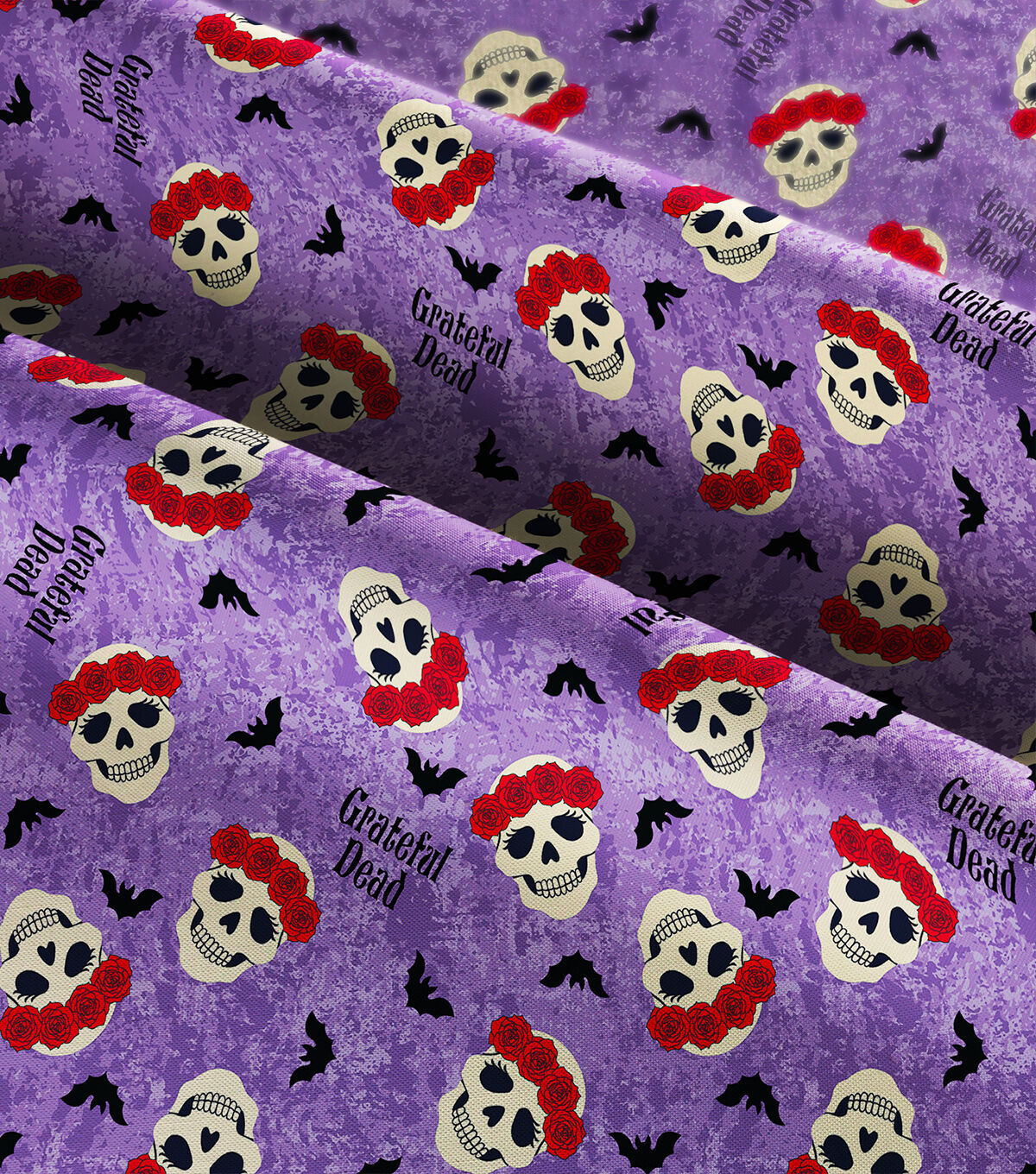 Grateful Dead Halloween Rose Skull Cotton Fabric