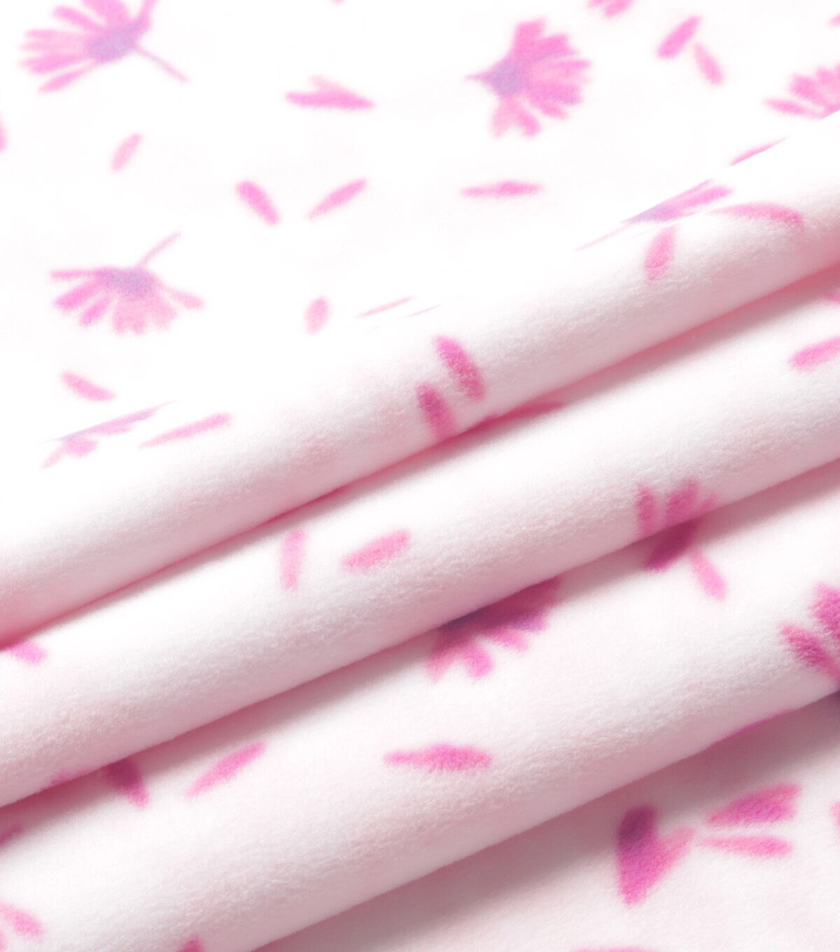 Pink Watercolor Floral Anti Pill Fleece Fabric