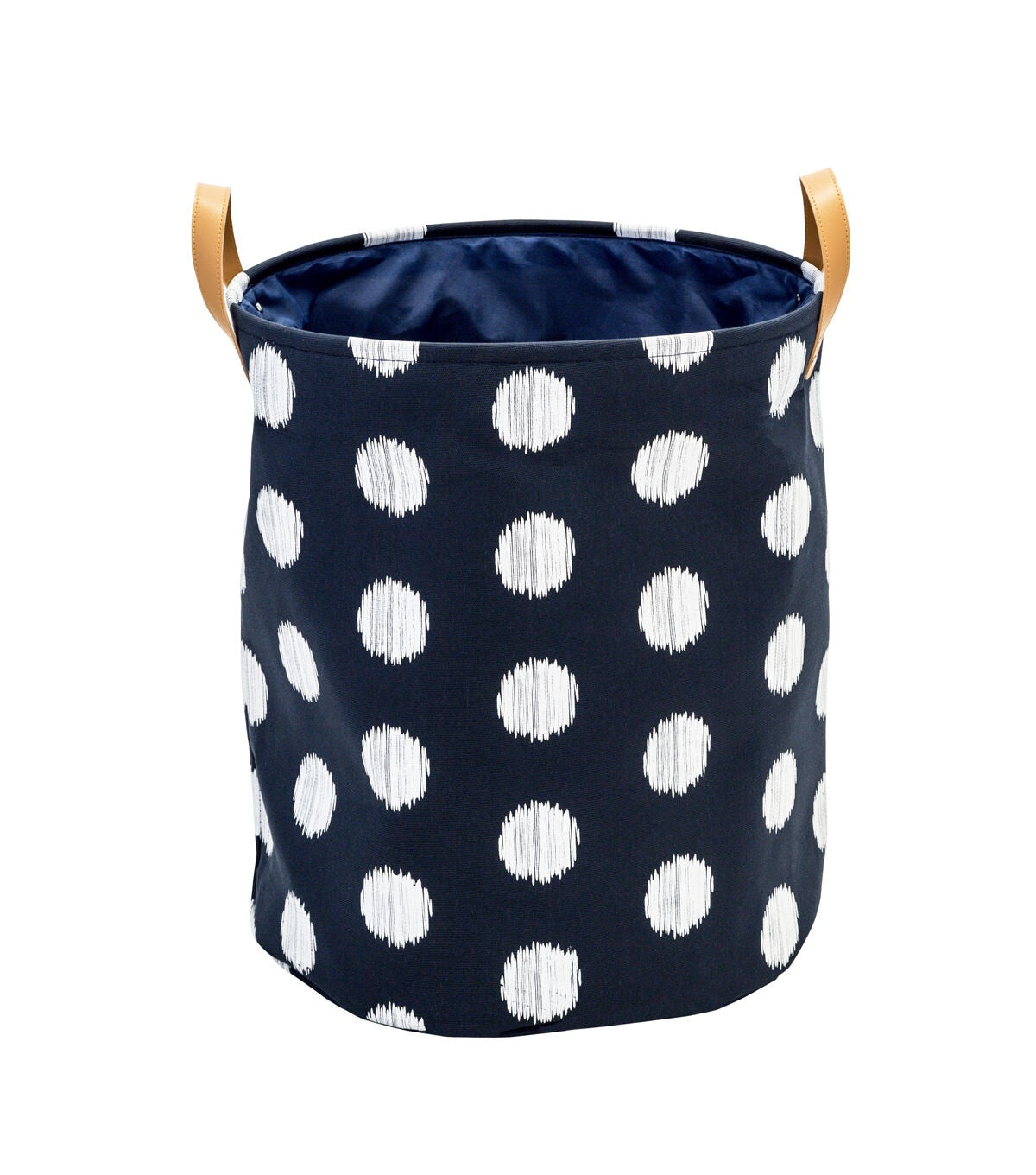 Honey Can Do 17 x 20 Navy & White Polka Dot Portable Laundry Bin