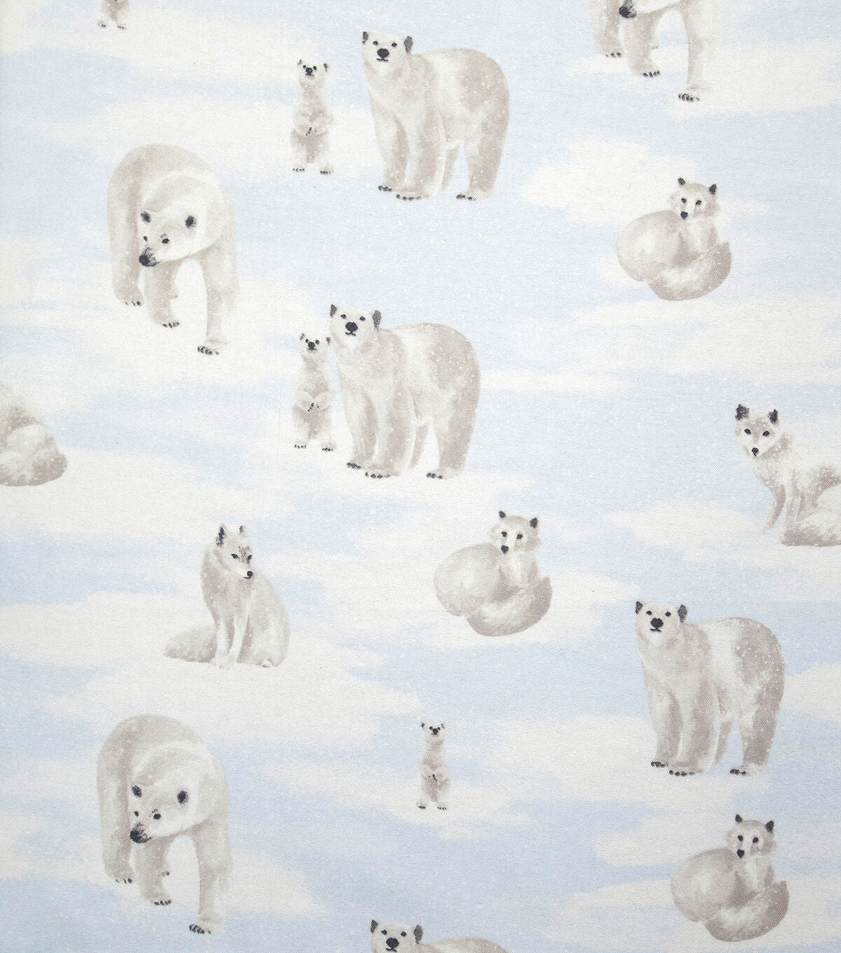 Super Snuggle Polar Bears & Foxes Flannel Fabric