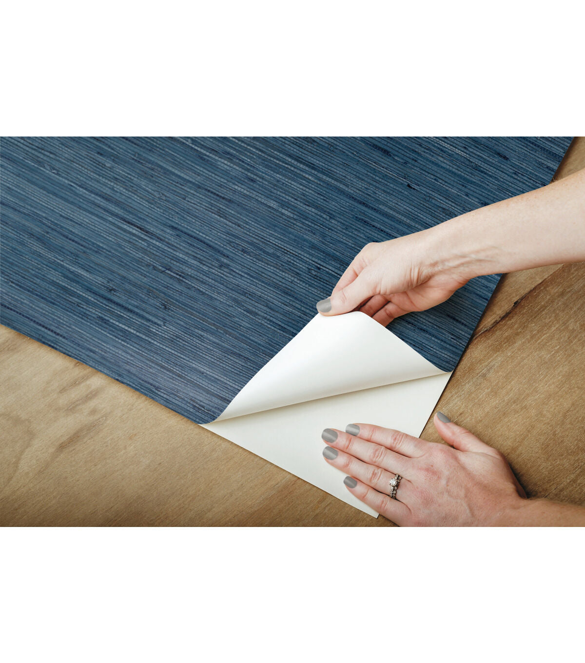 RoomMates Wallpaper Blue Grasscloth