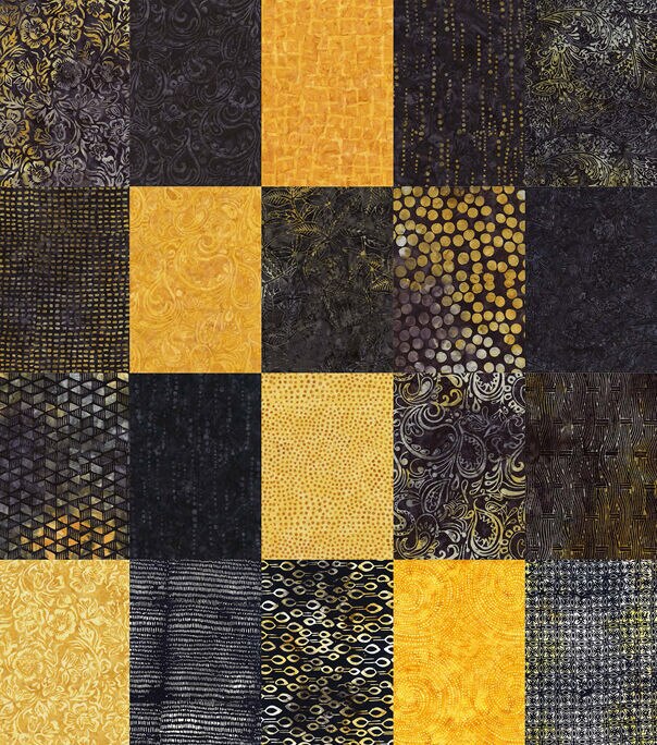 10 x 10 Hi Fashion Batik Honeybee Cotton Fabric Squares 42pc
