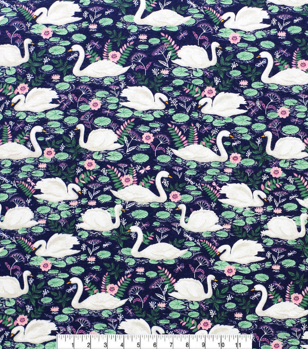 Curious Swans Super Snuggle Flannel Fabric