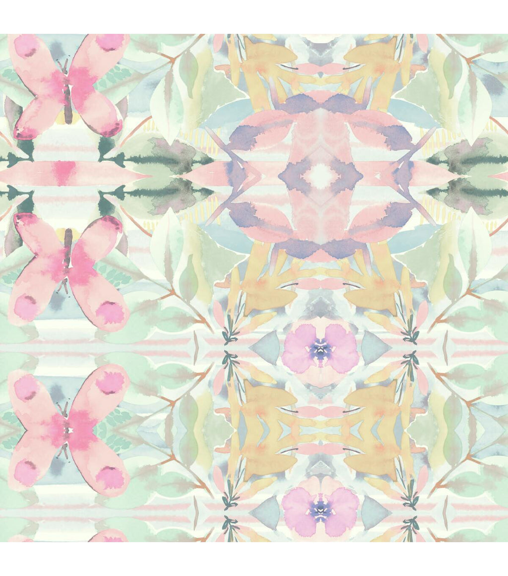 RoomMates Wallpaper Pink Synchronized Floral