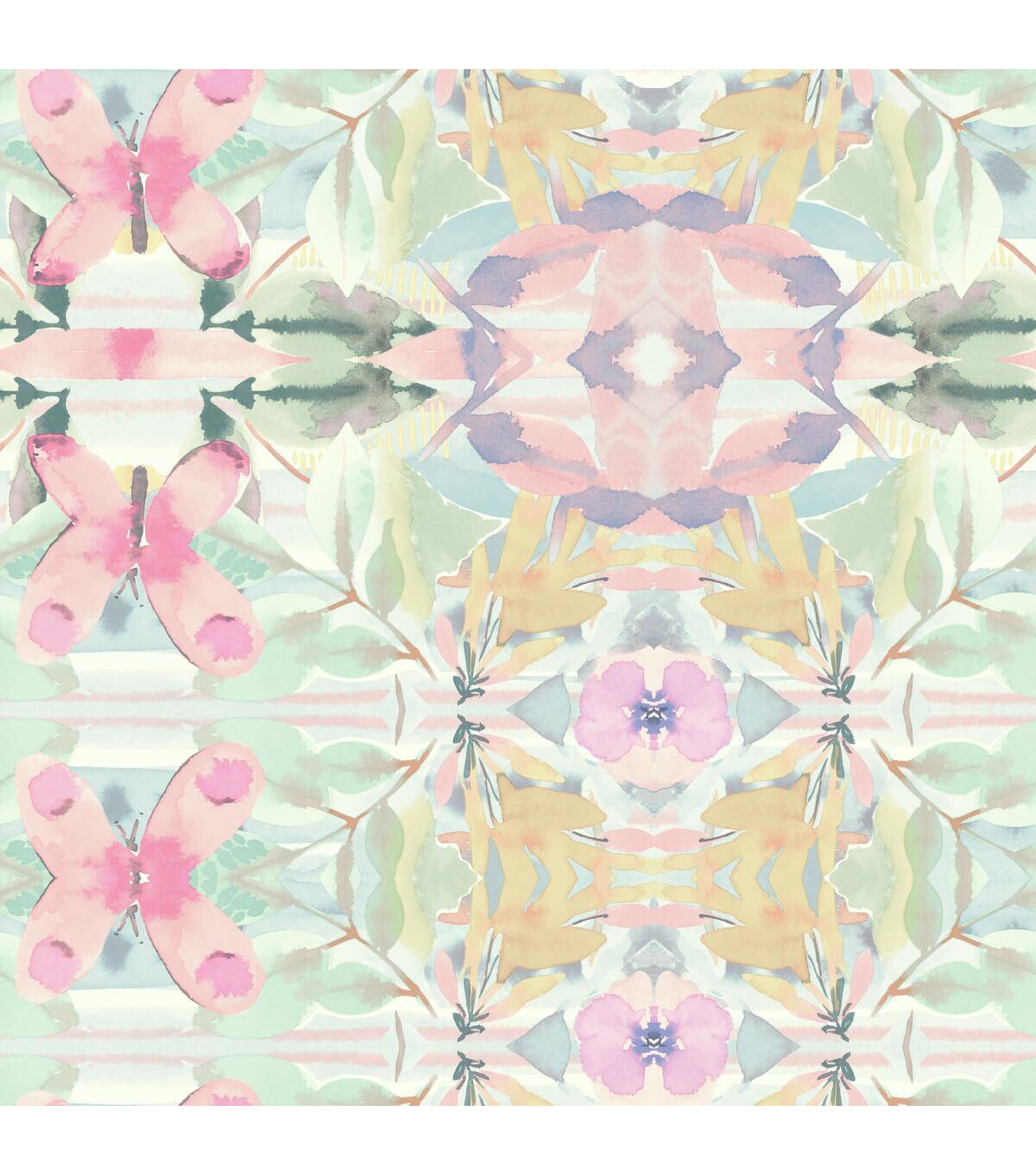 RoomMates Wallpaper Pink Synchronized Floral