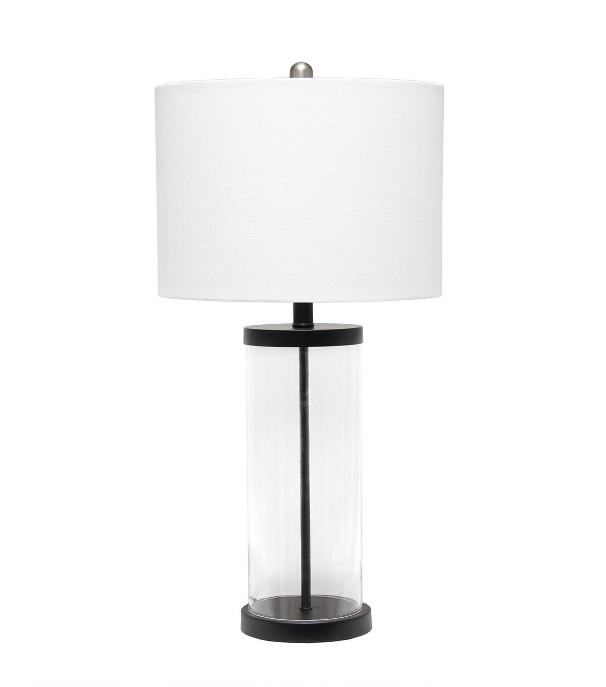 All The Rages 28 Black Entrapped Glass Table Lamp With Fabric Shade
