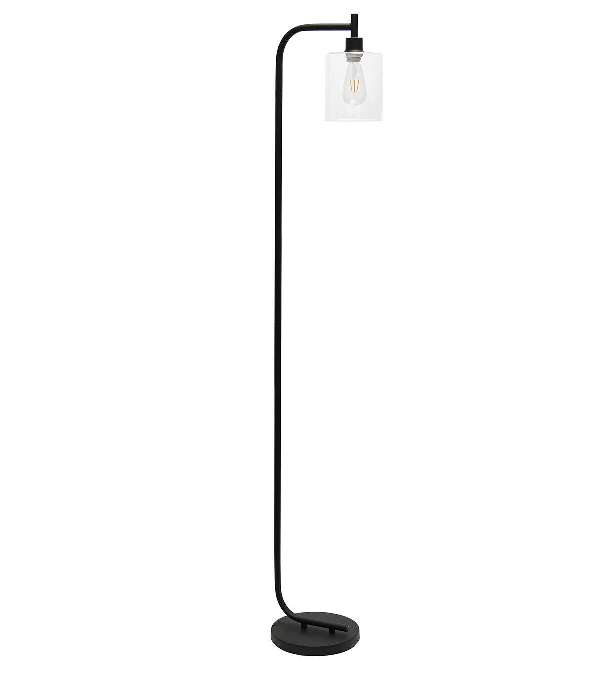 All The Rages Modern Iron Lantern Floor Lamp with Glass Shade