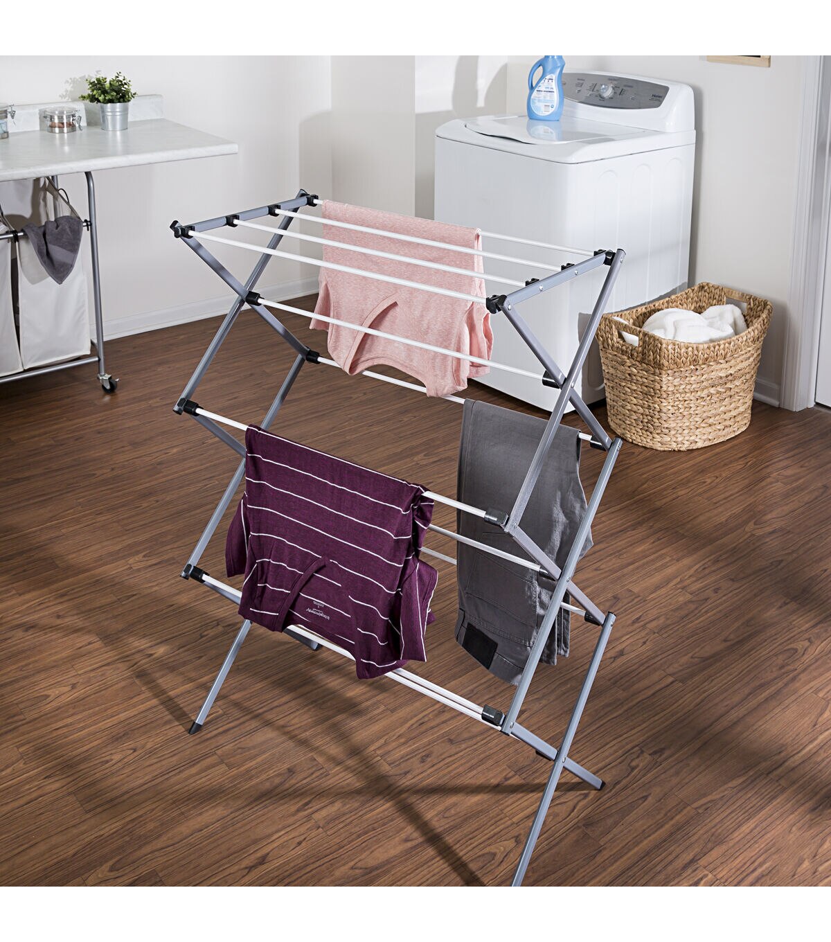 Honey Can Do 29 x 42 Gray 3 Tier Folding Accordion Clothes Drying Rack