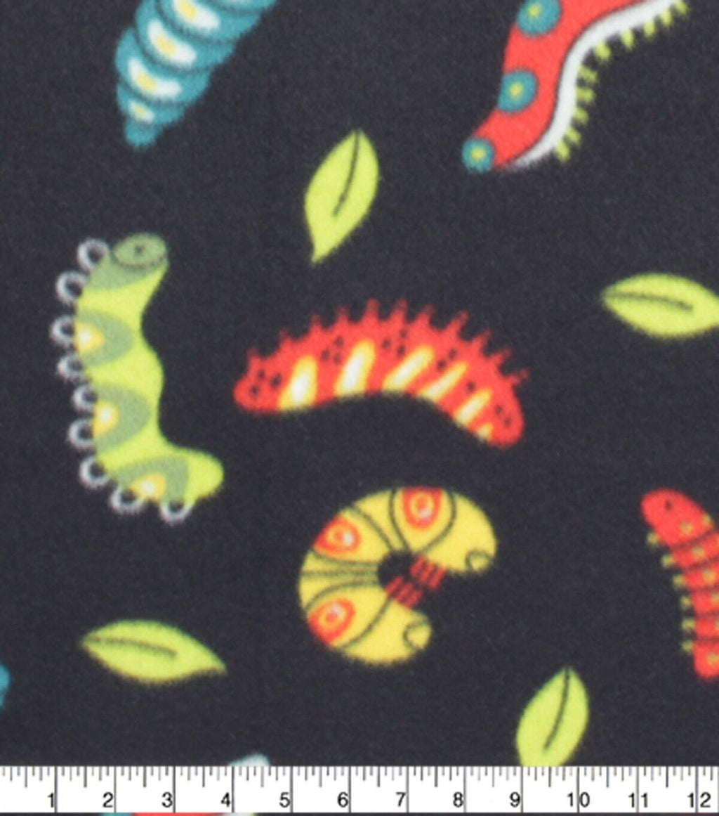 Caterpillars Blizzard Prints Fleece Fabric