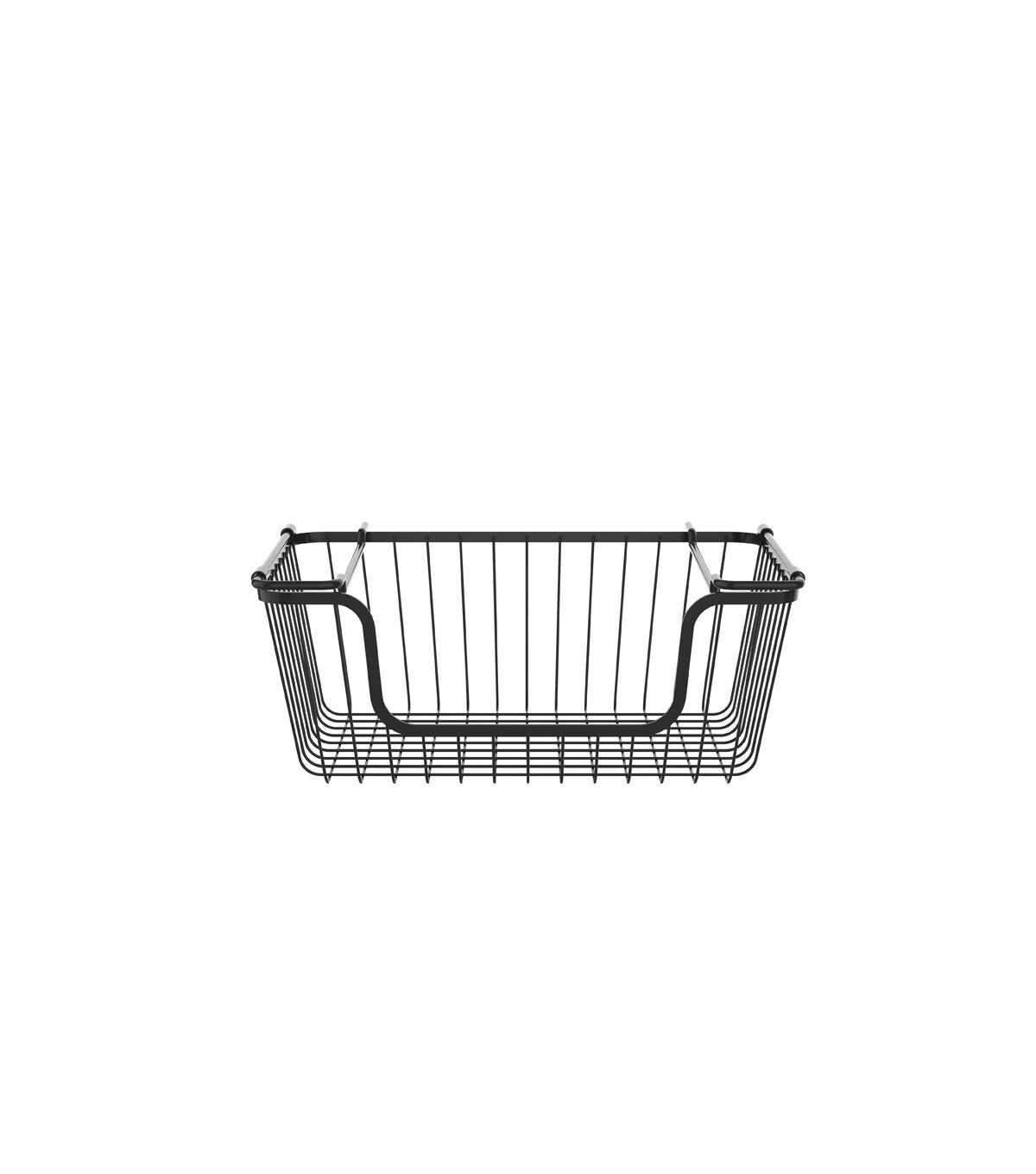 Oceanstar 14 x 10 Black Stackable Metal Wire Storage Baskets 2pk