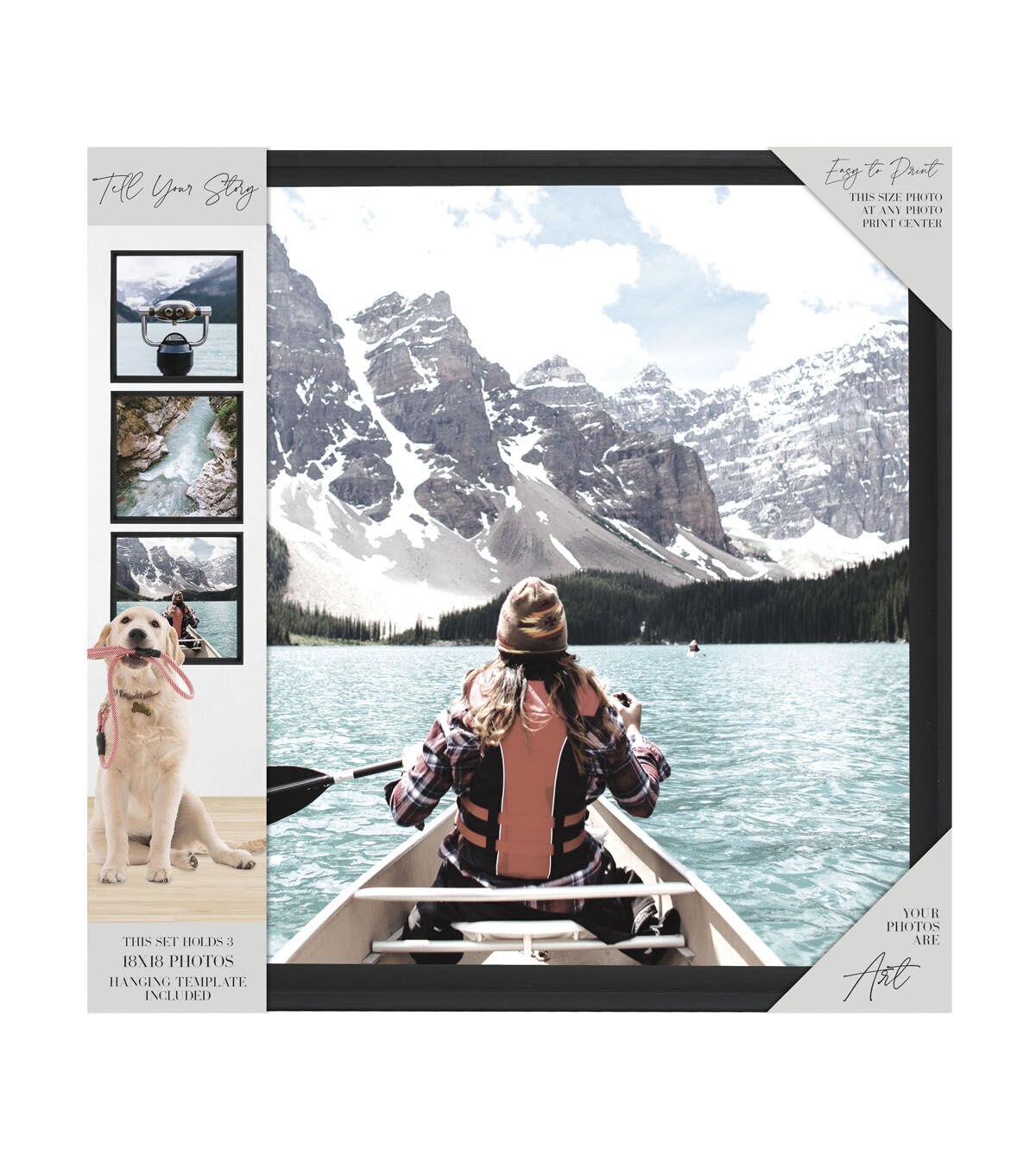 Enchante Black Plastic 18 x 18 Photo Frames 3pk