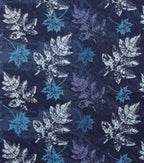 Blue Textured Leaves Luxe Flannel Fabric