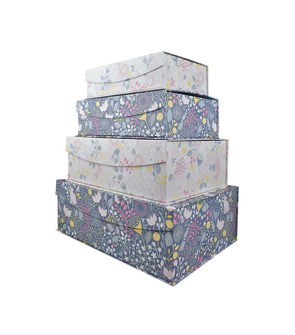 14 x 10 White Meadow Flip Top Box by Place & Time