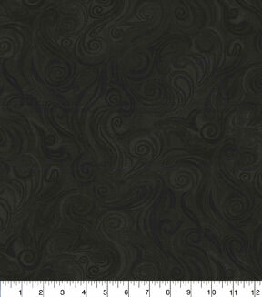 Bold Black Swirls Cotton Fabric by Keepsake Calico