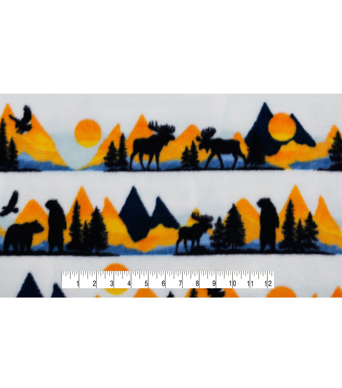 Sunset Animal Stripes Anti Pill Fleece Fabric