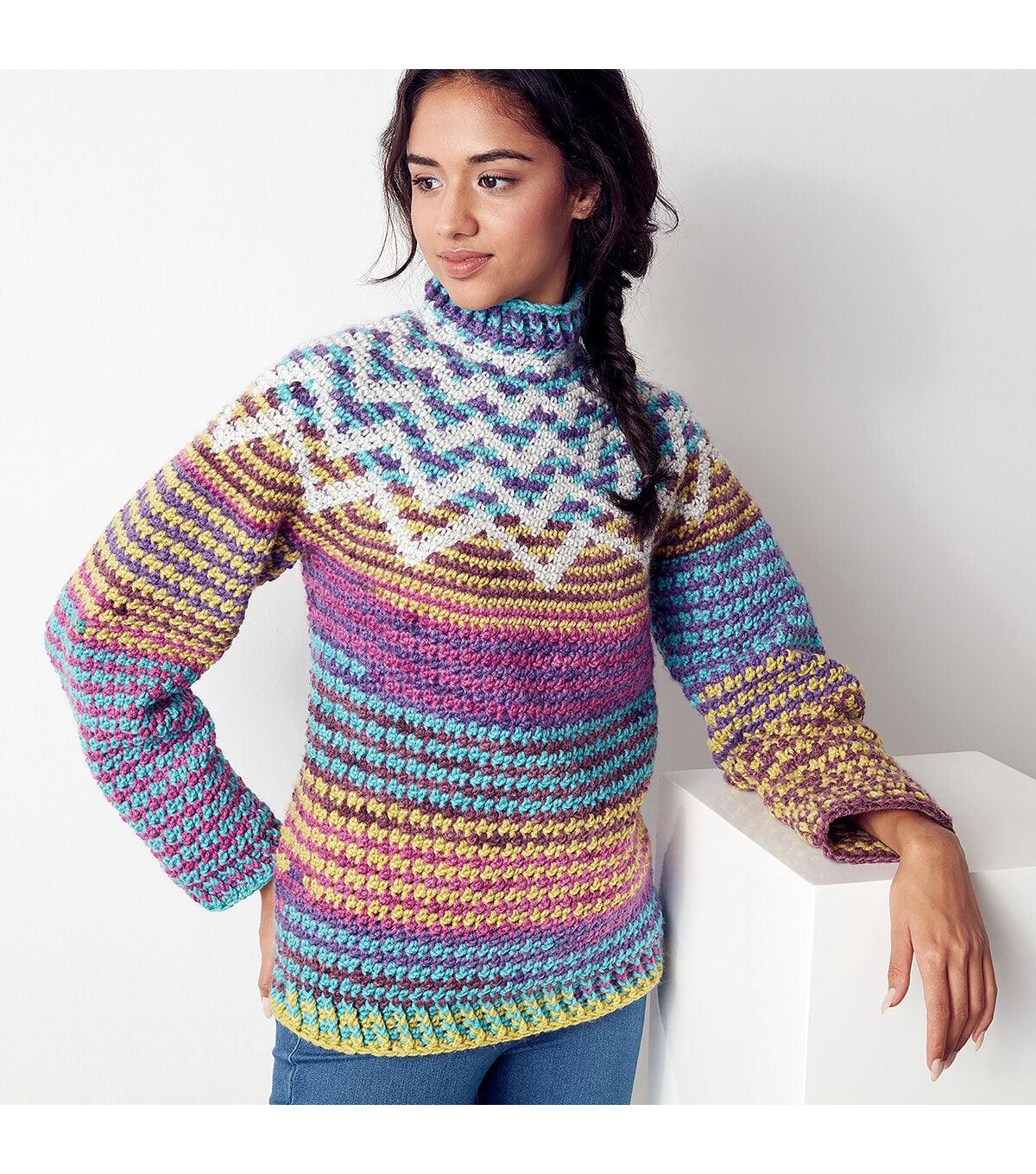 Bernat Pop! Self Striping 280yds Worsted Acrylic Yarn