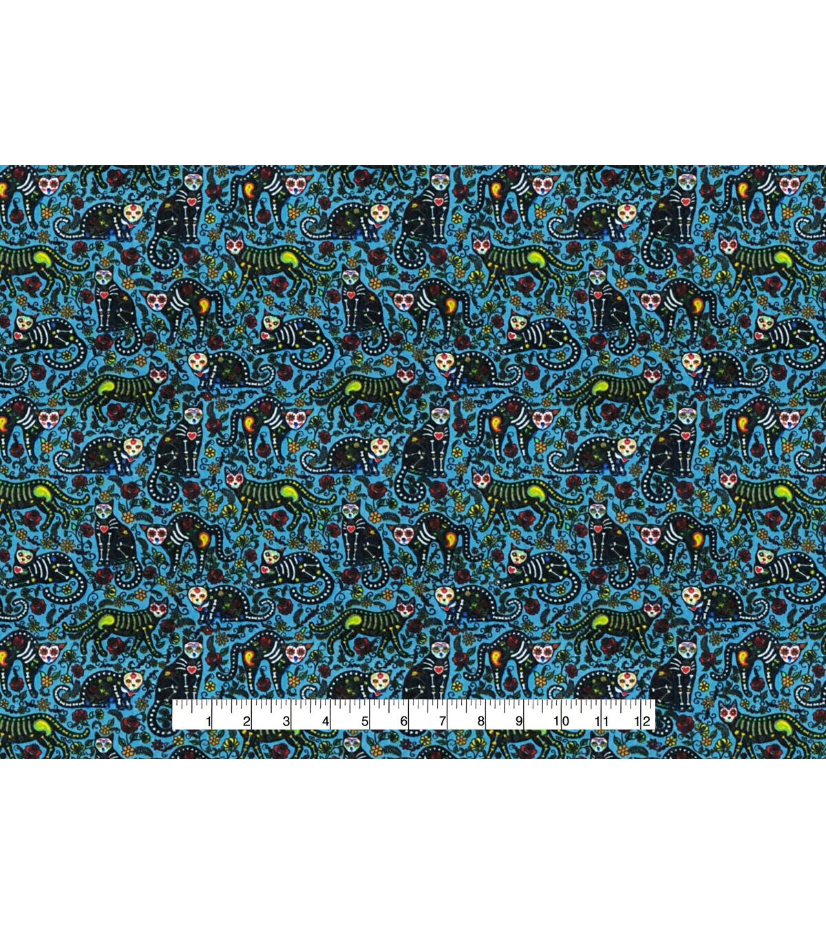 Skeleton Cat Super Snuggle Flannel Fabric
